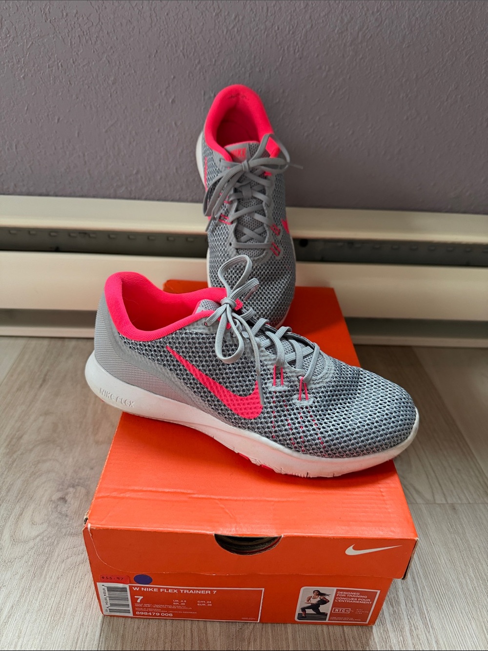 Nike Women’s Gray and Pink Training Sneakers